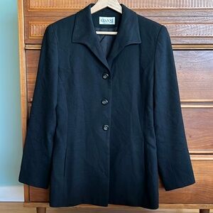 Vintage 100% Wool Black Blazer